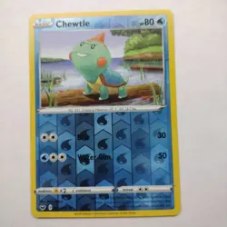 Reverse Holo Chewtle 060/202 Sword & Shield Base Set Pokemon - Same Day Shipping - Image 1