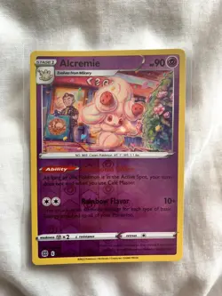 POKEMON TCG: ALCREMIE 071/172 BRILLIANT STARS REVERSE HOLO RARE CARD NM - Image 1