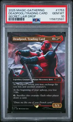 2025 MTG SECRET LAIR DROP #1753 DEADPOOL, TRADING CARD PSA 10 - Image 1
