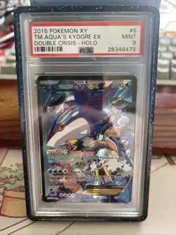 Team Aqua's Kyogre EX Full Art Holo Rare Double Crisis 6/34 PSA 9 2015 Pokemon - Image 1