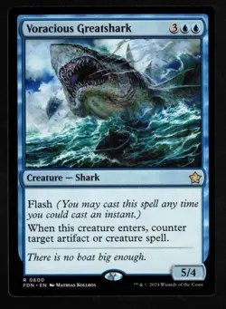 4x Voracious Greatshark-Magic the Gathering-MTG-Foundations-Near Mint-4x-rare - Image 1