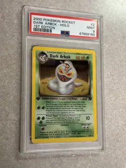2000 Pokemon Team Rocket Dark Arbok #2 1st Edition HOLO RARE PSA 9 MINT 2/82 - Image 1