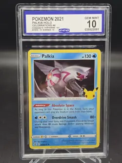 2021 Pokemon Palkia 004/025 Celebrations Holo CCG 10 GEM Mint - Image 1
