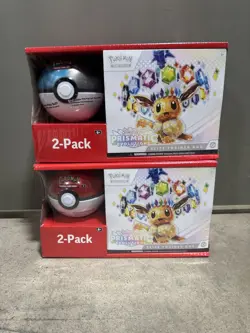 2 POKEMON PRISMATIC EVOLUTIONS ETB ELITE TRAINER BOX & POKEBALL SAMS CLUB BUNDLE - Image 1