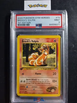First Edition 2000 Pokemon Gym Heroes 73/132 Brock's Vulpix PSA Mint 9 - Image 1