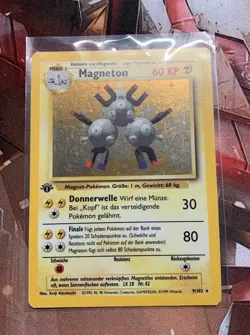 Pokemon 1st Edition Magneton German 9/102 Wizards of the Coast HOLO RARE - Image 1
