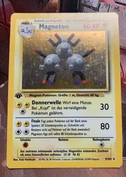 Pokemon 1st Edition Magneton German 9/102 Wizards of the Coast HOLO RARE - Image 2