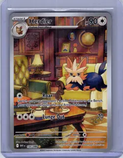 Herdier 155/086 Illustration Rare SV: White Flare Near Mint Pokemon Card - Image 1