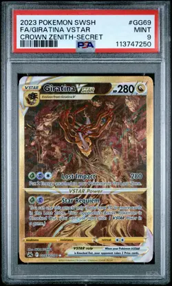 2023 POKEMON SWORD & SHIELD CROWN ZENITH SECRET FULL ART/GIRATINA VSTAR PSA 9 - Image 1