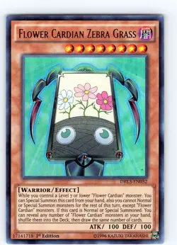 Yu-Gi-Oh Flower Cardian Zebra Grass DRL3-EN032 1st Edition Ultra Rare Card NM - Image 1