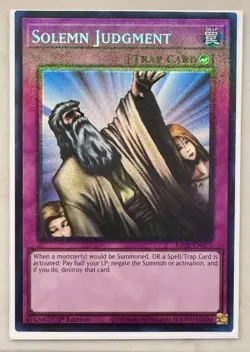 Solemn Judgment 1st Edition Prismatic Collector's Rare RA02-EN075 Yu-Gi-Oh! - Image 1