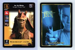Jar Jar Binks #3 Young Jedi Menace Of Darth Maul 1999 LS Rare CCG Card - Image 1