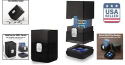 Elegant Black Deck Case for MTG with Extra Dice Tray - 100+ Card Capacity - Image 2