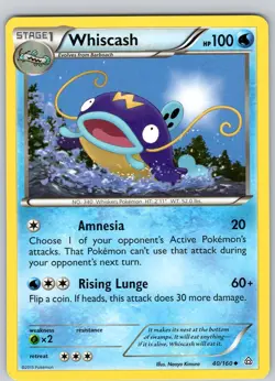 Pokemon TCG Whiscash XY Primal Clash 40/160 Regular Uncommon Card LP-NM - Image 1