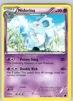 Pokemon TCG Nidorina B&W Plasma Freeze 41/116 Regular Uncommon Card Played LP - Image 1