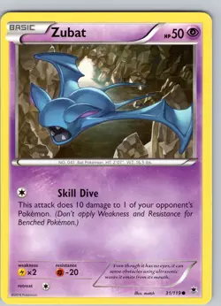 Pokemon TCG Zubat XY Generations 31/119 Regular Common Card LP-NM - Image 1
