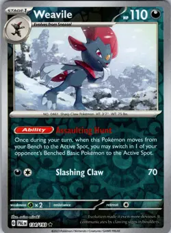 Pokemon TCG Weavile S&V Paldea Evolved 134/193 Reverse Holo Rare Card NM - Image 1