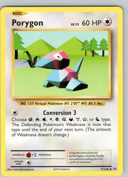 Pokemon TCG Porygon XY Evolutions 71/108 Regular Uncommon Card NM - Image 1