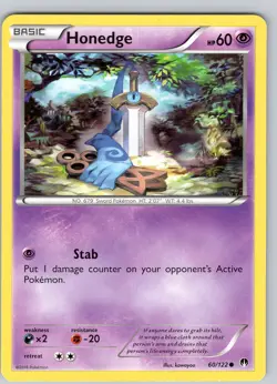 Pokemon TCG Honedge XY BREAKpoint 60/122 Regular Common Card NM - Image 1