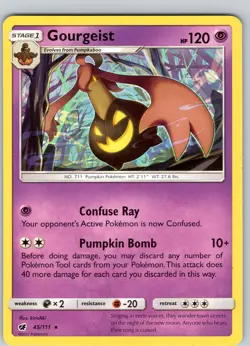 Pokemon TCG Gourgeist S&M Crimson Invasion 45/111 Regular Rare Card NM - Image 1