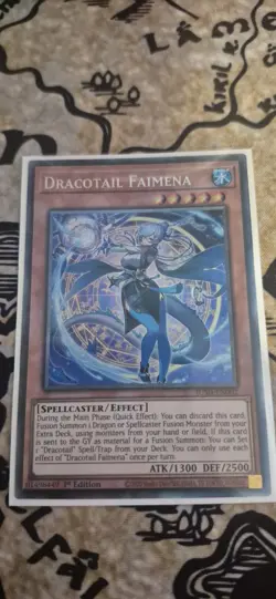 YUGIOH JUSH-EN002 Dracotail Faimena Collector's Rare 1st Edition - Image 2