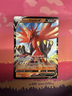 Pokemon Card Galarian Zapdos V 080/198 Ultra Rare Chilling Reign Near Mint - Image 1