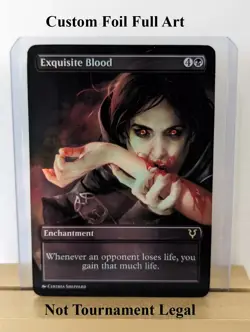 Exquisite Blood Foil Custom Full art sticker on bulk MTG Commander - Image 1