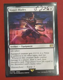 R 0108 Ninja's Blades NM FFXIV Final Fantasy MTG Card FIN Black Artifact - Image 1