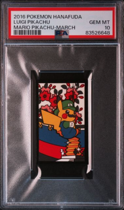 PSA 10 Pokemon Hanafuda Card 2016 Luigi Pikachu Mario Pikachu March GEM MINT - Image 1