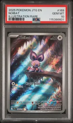 Noibat 2025 POKEMON EN-JOURNEY TOGETHER ILLUSTRATION RARE 169/159 PSA 10 - Image 1