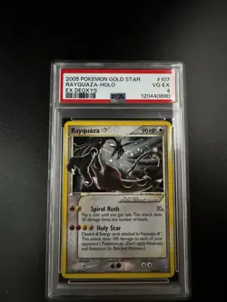 Pokemon Rayquaza Gold Star 107/107 EX Deoxys ENG PSA 4 - No Charizard Crystal - Image 1
