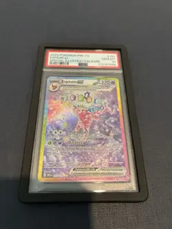 2025 POKEMON PRISMATIC EVOLUTIONS ESPEON EX #155/131 SIR PSA 10 GEM MINT - Image 1