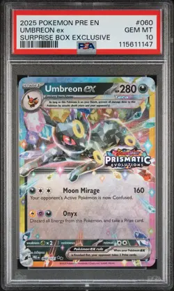 2025 POKEMON PRE EN-PRISMATIC EVOLUTIONS #060 UMBREON EX PSA 10 - Image 1