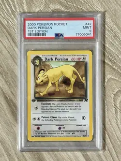 2000 Pokemon Team Rocket 1st Edition Dark Persian 42/82 PSA 9 Mint - Image 1
