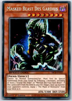Yugioh Masked Beast Des Gardius SBCB-EN107 Secret Rare 1st Edition Speed Duel NM - Image 1
