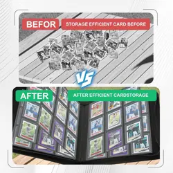 Binder,Trading Card Binder Storage Hold up 288Cards 9-Pocket Top Loader Binder.. - Image 5