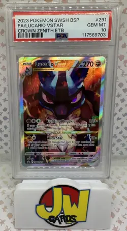 Lucario VSTAR SWSH291 Crown Zenith Black Star Promo PSA 10 Gem Mint Pokemon Card - Image 1