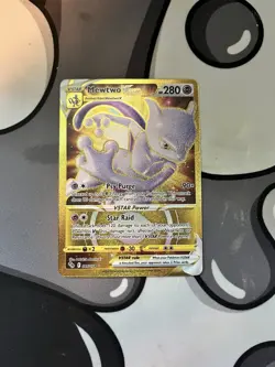 2022 Pokemon Go Mewtwo VStar 86/78 Secret Gold Rare Pokemon Card - Image 1