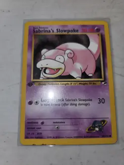 1st Ed Sabrina’s Slowpoke Pokemon Card - Gym Heroes 95/132 WOTC Vintage - LP/MP - Image 1