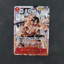 One Piece Card Portgas D. Ace OP02-013 SR Comic Alt Art Japanese Manga - Image 1