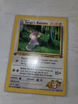 Lt. Surge’s Rattata 1st Edition Gym Heroes Pokemon Card 85/132 WOTC LP/NM - Image 1