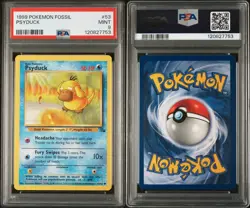 1999 Pokemon Fossil Psyduck Card #53 PSA 9 MINT - Image 1