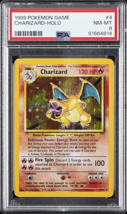 1999 POKEMON GAME #4 CHARIZARD-HOLO PSA 8 - Image 1