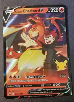 Lance's Charizard V Pokemon Celebrations SWSH133 Black Star Promo NM - Image 1