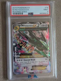 2015 M Rayquaza EX 76/108 Ultra Rare Pokemon XY Roaring Skies PSA 9 - Image 1