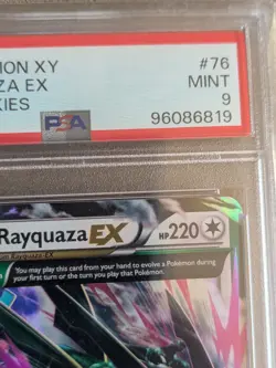 2015 M Rayquaza EX 76/108 Ultra Rare Pokemon XY Roaring Skies PSA 9 - Image 4