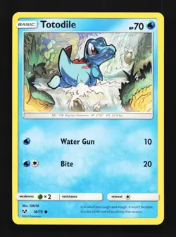 Totodile 18/73 NM Shining Legends English Pokemon Card TCG - Image 1