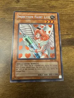 Yugioh Injection Fairy Lily LOD-100 Secret Rare LP Vintage Vtg Yugioh! Card - Image 1