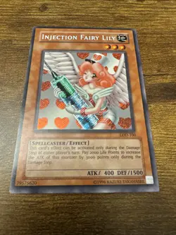 Yugioh Injection Fairy Lily LOD-100 Secret Rare LP Vintage Vtg Yugioh! Card - Image 2
