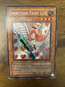 Yugioh Injection Fairy Lily LOD-100 Secret Rare LP Vintage Vtg Yugioh! Card - Image 3
